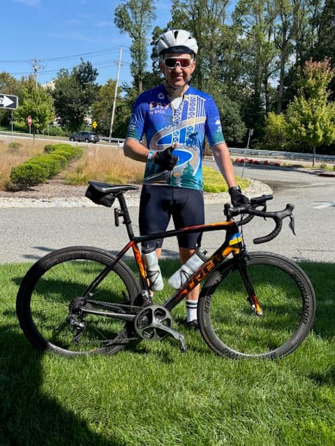 Rider posing with bike