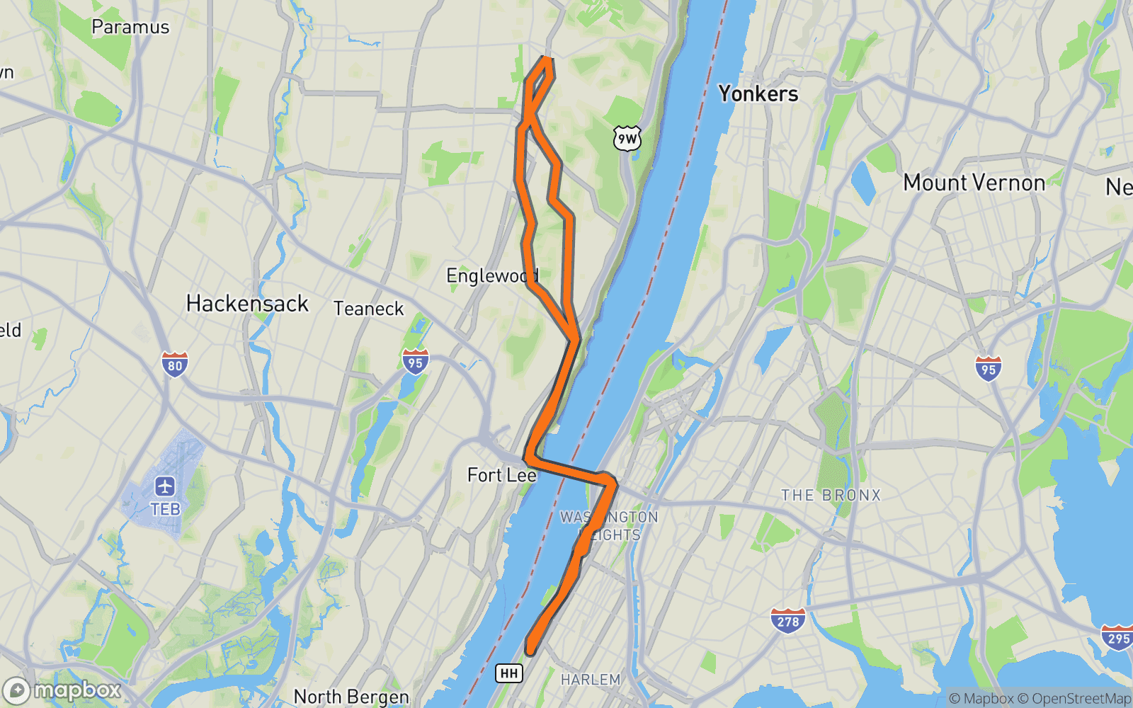 Approximate route map for Bergen Spin