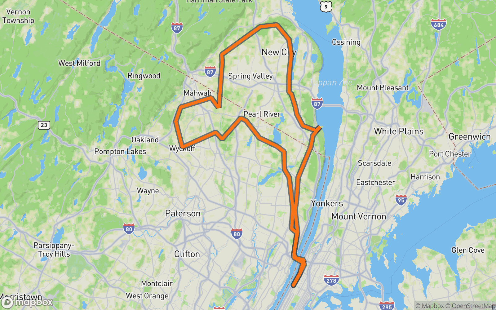 Approximate route map for Century Challenge