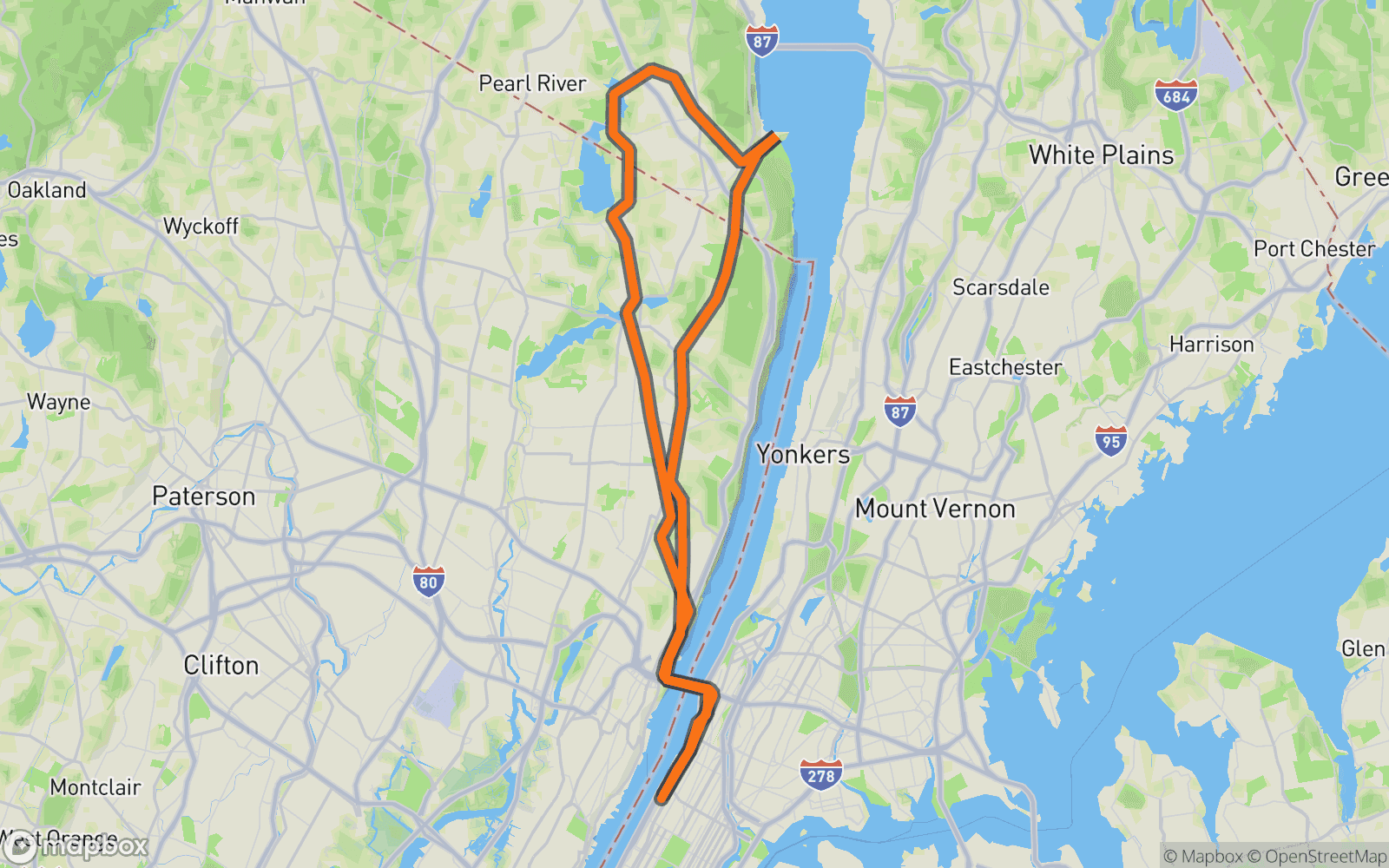 Approximate route map for Piermont Pleasures