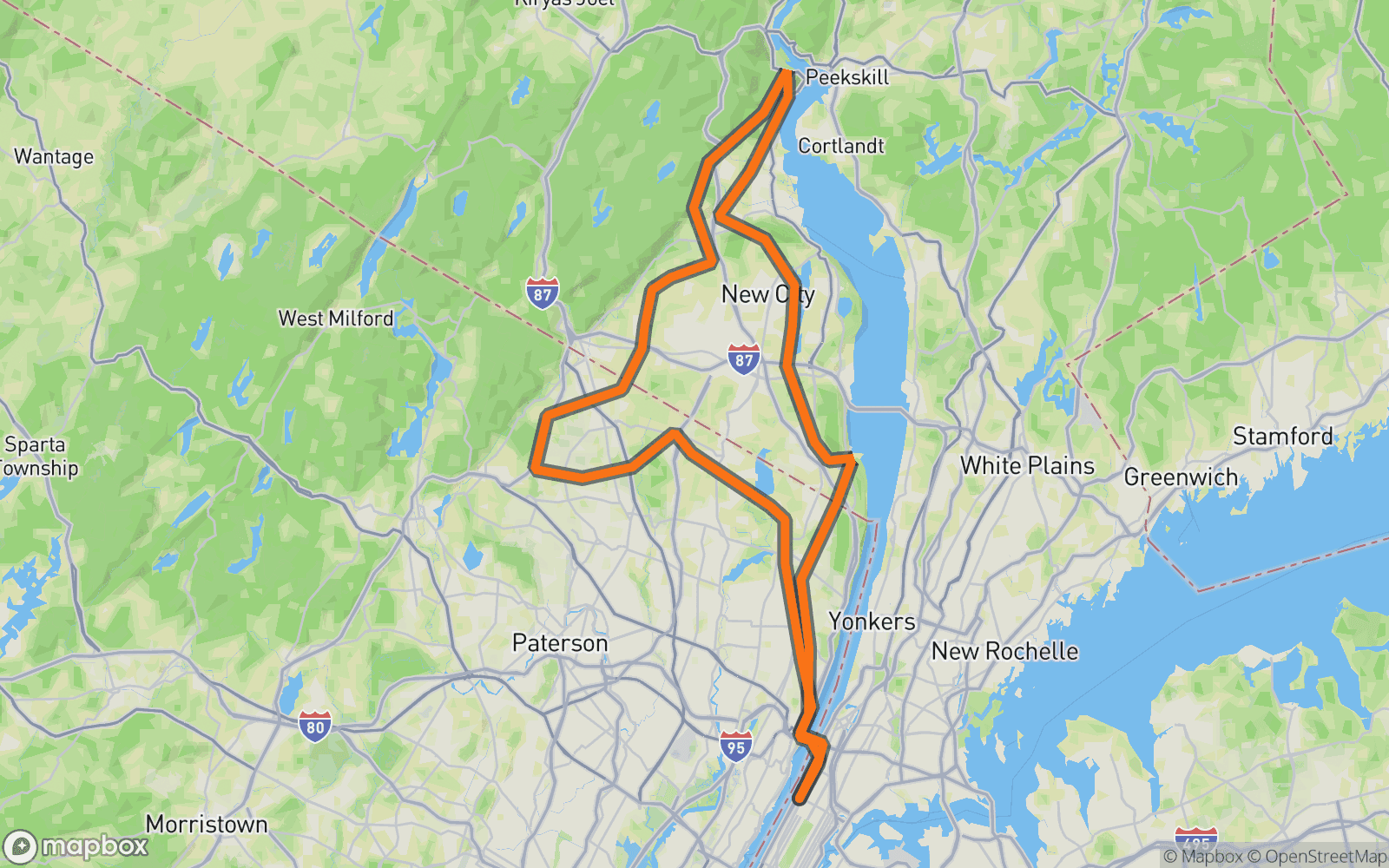 Approximate route map for Randonneur's Special